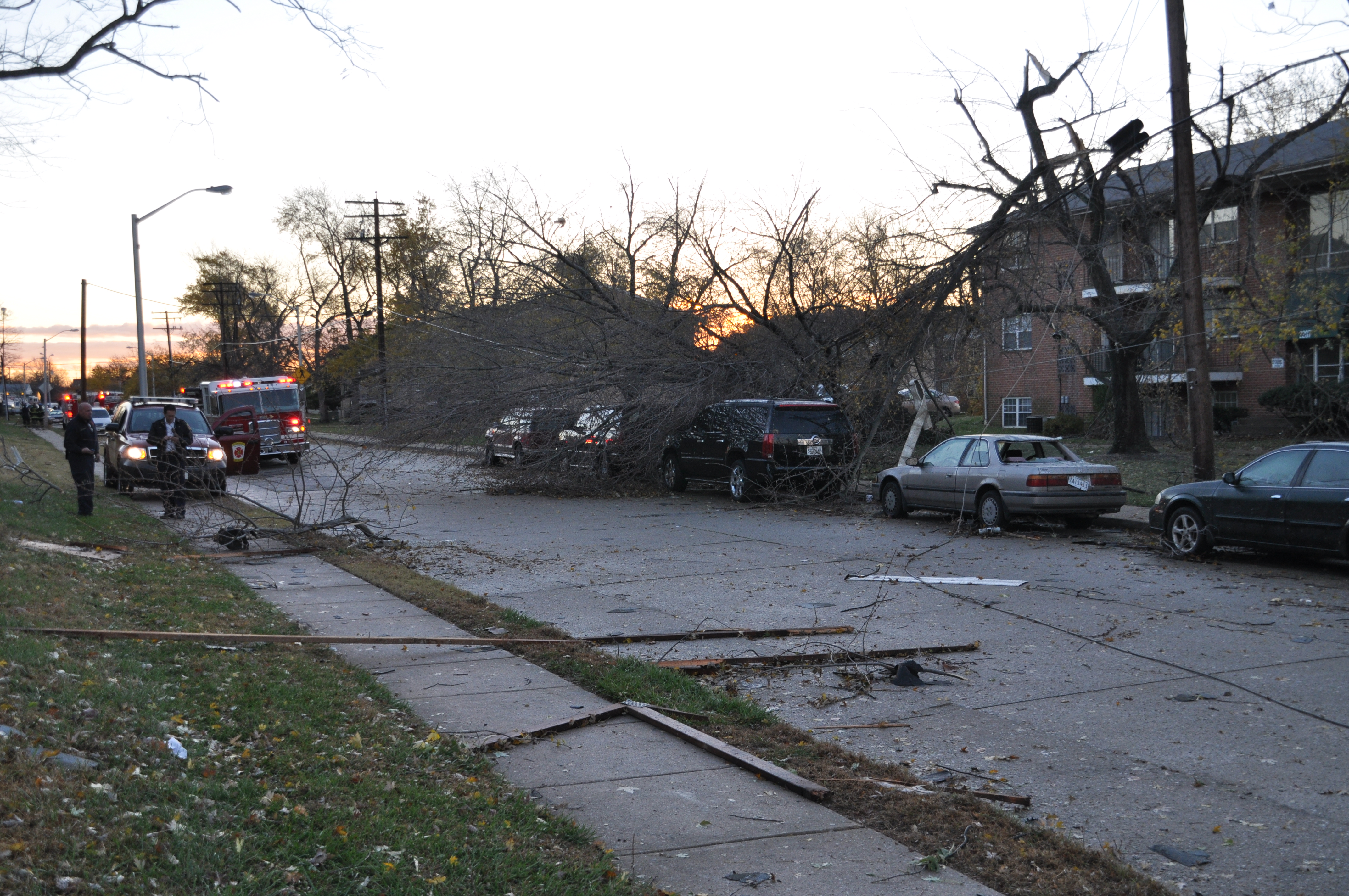 2010 Tornado damage w/ firetruck